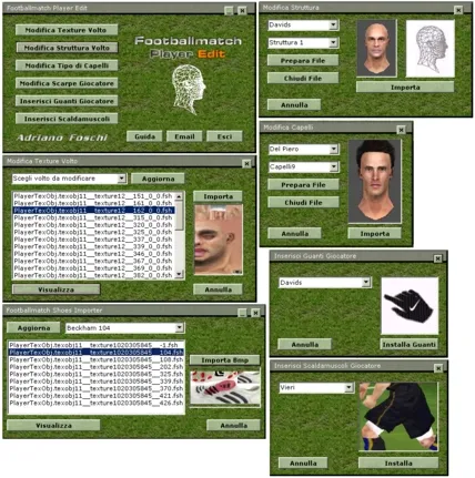 Footballmatch Player Edit, a Windows tool for editing FIFA player textures, boots and gloves